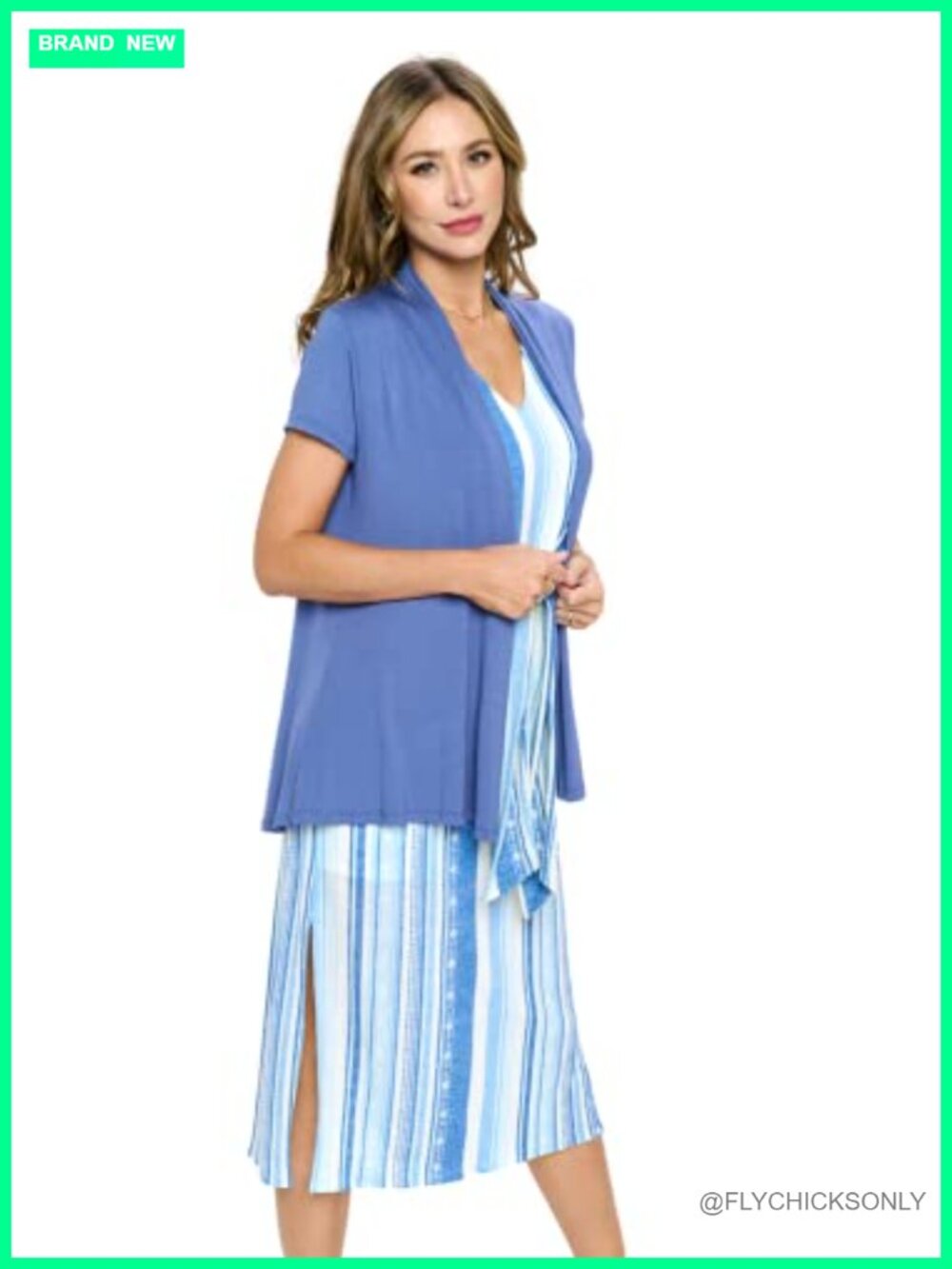 Women Short Sleeve Viscose Bamboo Open Front Flowy Cardigan